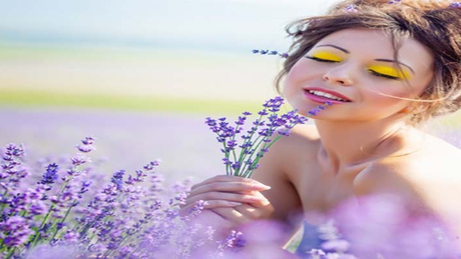 Girl on lavender field